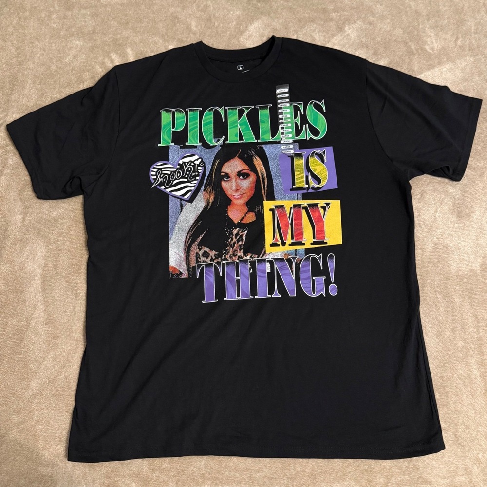 Jersey Shore Snooki Pickles Is My Thing Graphic T-Shirt Black Large MTV NWT